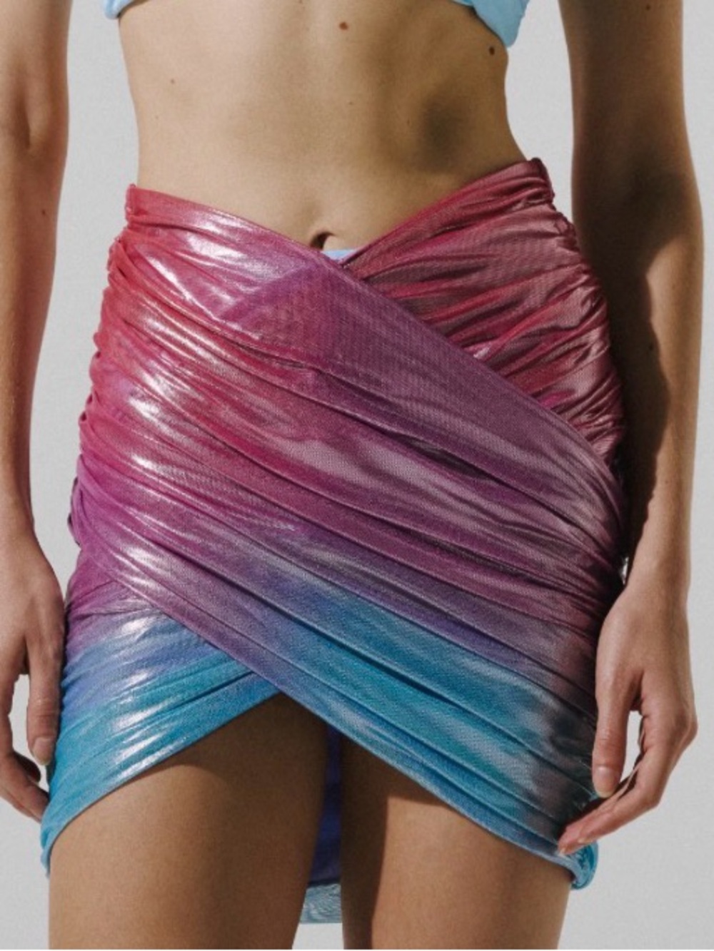 Baobab Collection Pink Purple Blue Ombre Wrap Mini Skirt